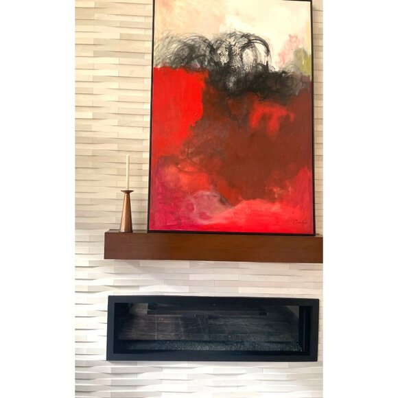 Hammered Copper Candle Holder Taper Rivet Top Velvet Base 12" High - Picture 7 of 11